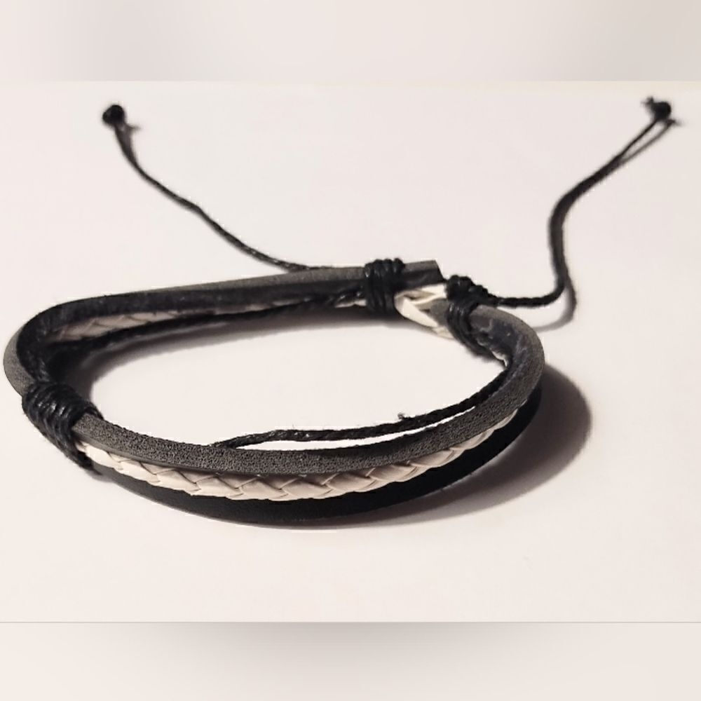 Men's‎ bracelet leather braided rope new d44